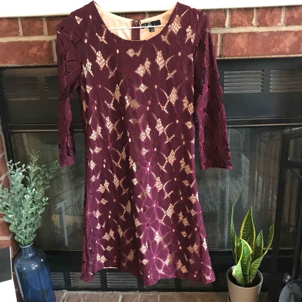 C Luce Burgundy Dress. Size small.